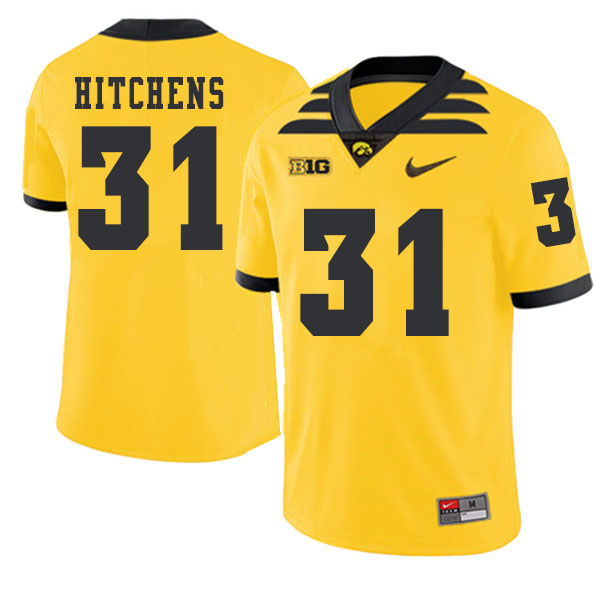 2019 Men #31 Anthony Hitchens Iowa Hawkeyes College Football Alternate Jerseys Sale-Gold